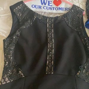 Black dress with lace nude detail